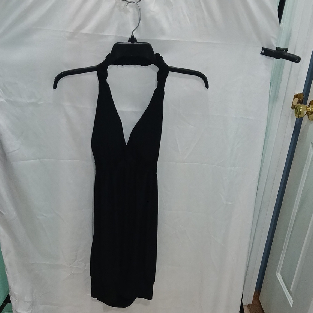 Elegant Black Halter Dress